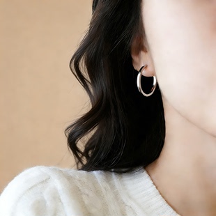 大耳圈耳环2025新款爆款素圈纯银针独特绝美女人味巨好看耳环耳饰