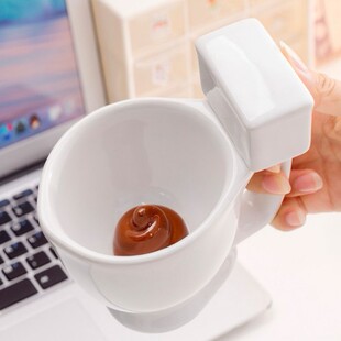 粑粑马桶屎造型奇怪形状陶瓷杯子网红创意搞怪搞笑大便便马克水杯