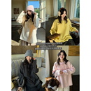 绒绒感棉柔纯色蝴蝶结系带设计宽松百搭显瘦气质卫衣 安妮森林