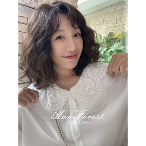 【艺术少女】安妮森林 仙气好搭配缎面感厚厚衬衫冬优雅宽松上衣
