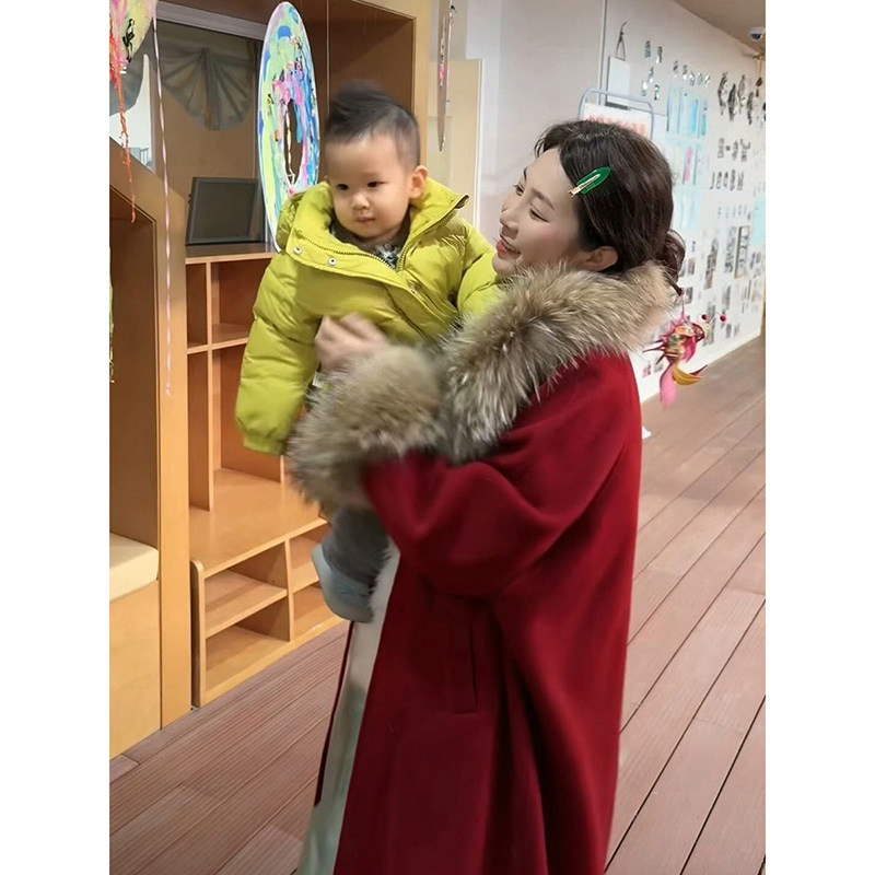 安妮森林真貉子毛双面呢大衣外套