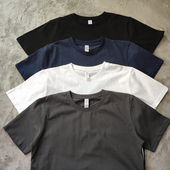 打底半袖 宽松男女小领口圆领美式 T恤纯棉黑白色夏季 240g重磅短袖