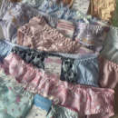 6条包邮品牌日单L码蕾丝边三角内裤女棉档性感裤头邮大码