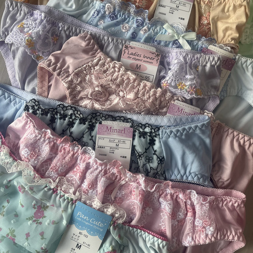 库存尾货微瑕剪标2条包邮品牌日单M码蕾丝边三角内裤女性感小码