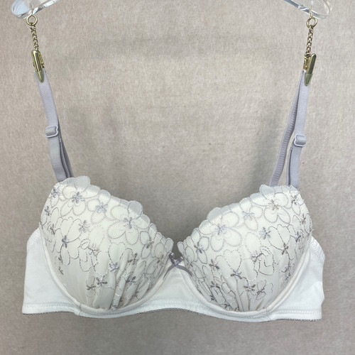 刺绣文胸85D内衣白色女士清仓日单款3/4杯型胸罩软钢圈75C