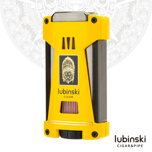 鲁宾斯基多功能雪茄打火机三直冲蓝焰便携时尚点烟器带开孔烟托架