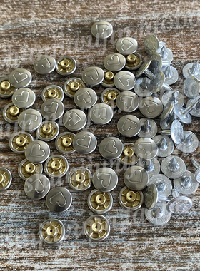 正品YKK 撞钉 牛仔钉  YKK爱心款撞钉时尚复古风 RT50款9mm银白色