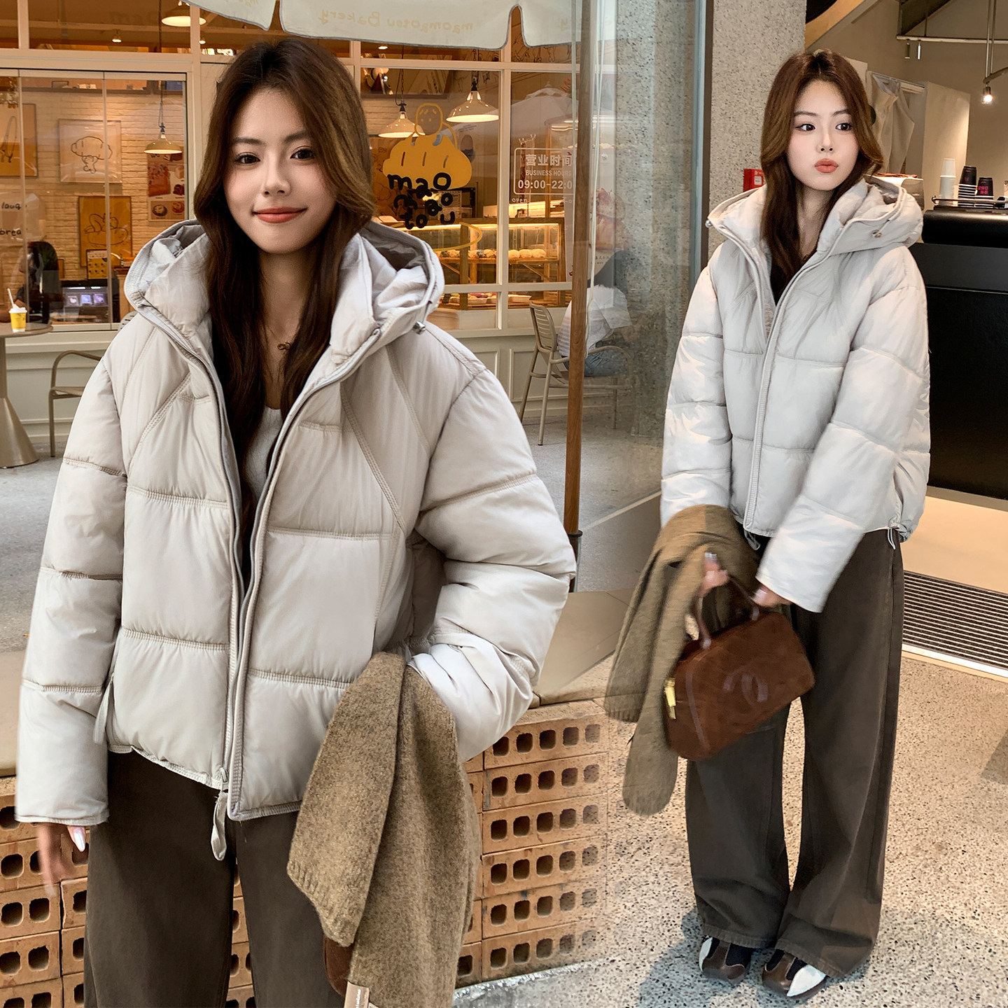 2026新款甜美连帽短款保暖棉服