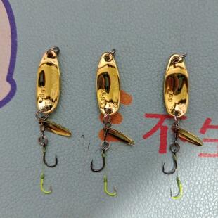 新款天外飛仙免助投器 2.5g亮片+双钩瓜子亮片马口路亚假饵3副