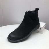 断码 头层牛皮侧拉链青年百搭日常短靴马丁靴男靴子 真皮男鞋 鞋 特价