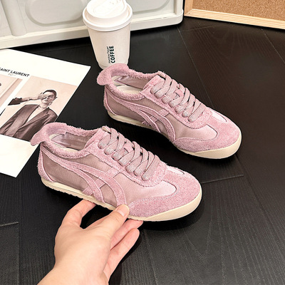 头层牛皮+冰丝绸缎透气网德训鞋