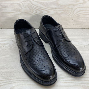 凉鞋 工厂直塘特价 系带低帮镂空透气男士 真皮牛皮商务布洛克鞋 男鞋