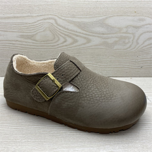 一脚蹬软底皮面勃肯鞋保暖女鞋