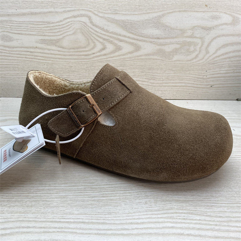 防水真皮勃肯鞋2025新款秋冬鞋复古厚底内增高舒适一脚蹬加绒女鞋,女鞋,勃肯鞋/软木鞋,淘宝优惠券,粉丝福利购,淘宝优惠卷