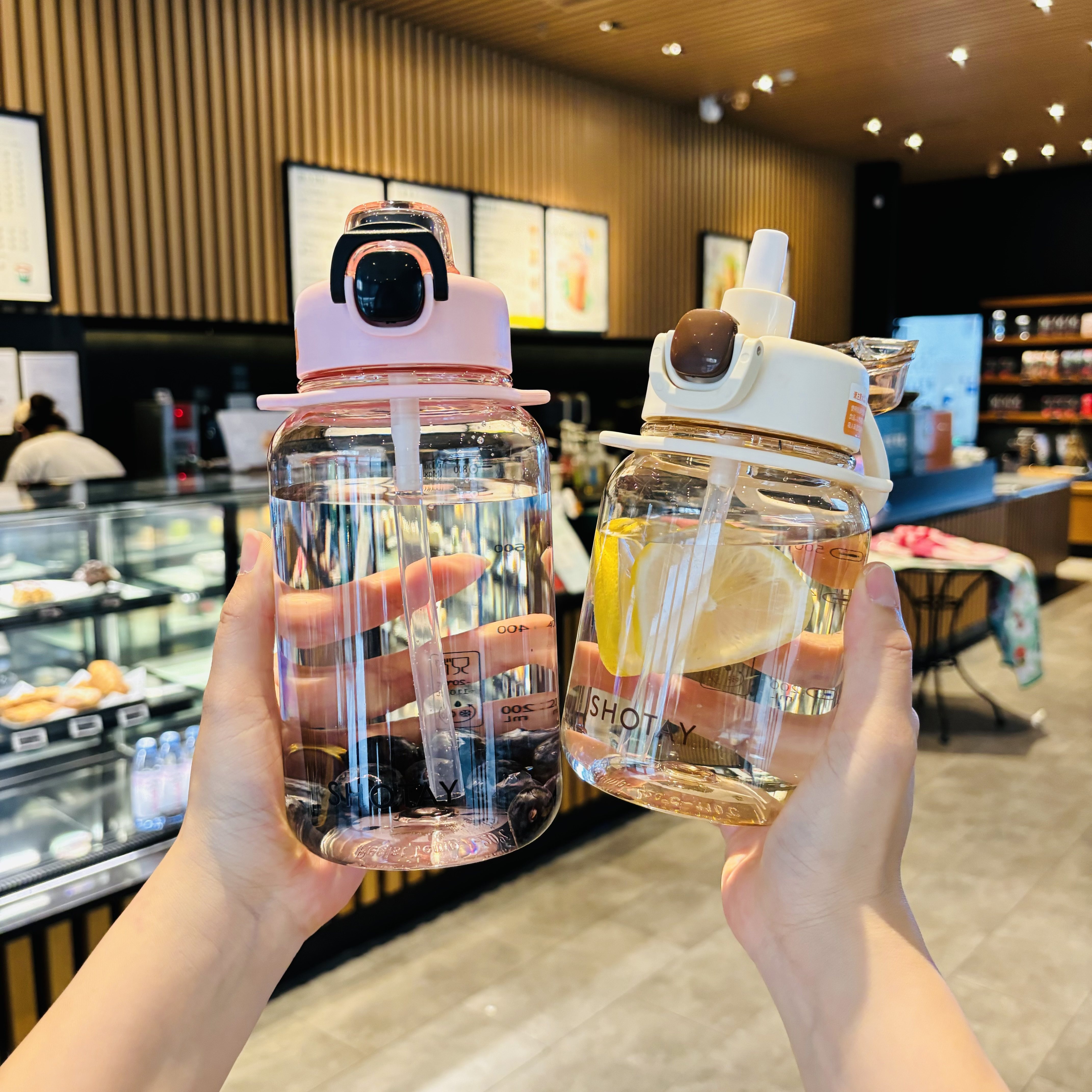 可背水杯高颜值双饮吸管壶网红创太空杯