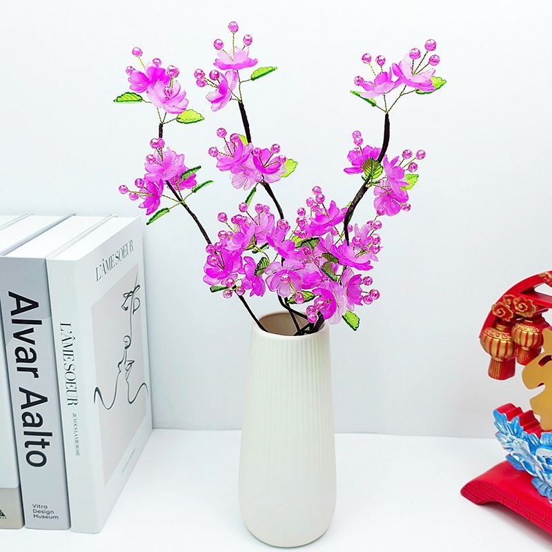 凤凰花手工材料包DIY仿真花束创意家居饰品摆件串珠客厅中式桌摆