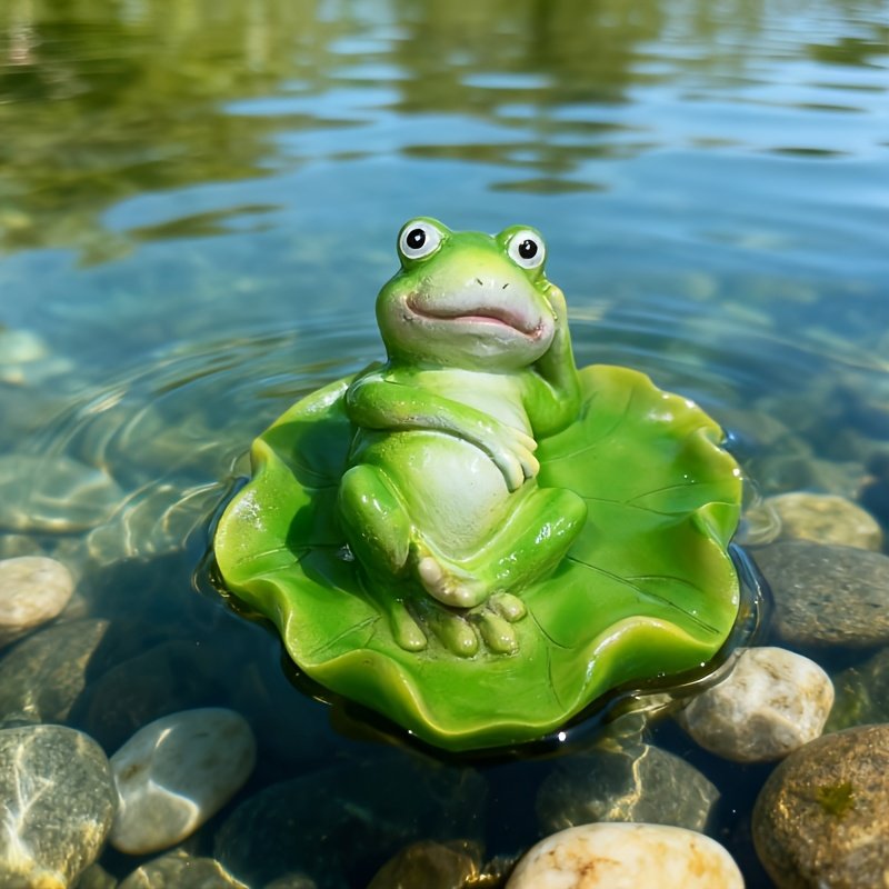 户外花园池塘动物浮水青蛙小摆件庭院鱼池假山喷泉流水造景装饰品