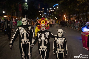 新款万圣节园区巡游骷髅图案服装景区派对演出服主题乐园来图定制