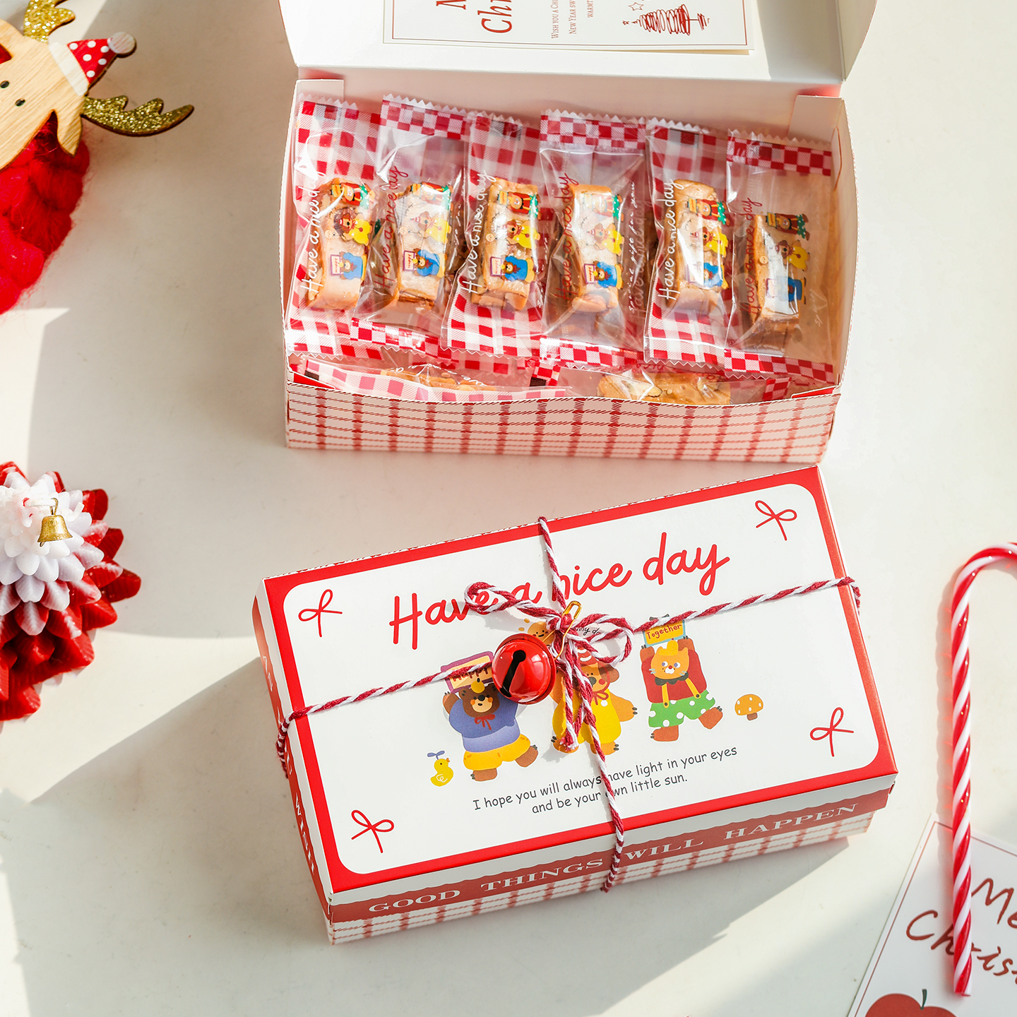 2025圣诞包装盒糖果饼干巧克力礼物烘焙礼盒伴手礼卡通简易小空盒