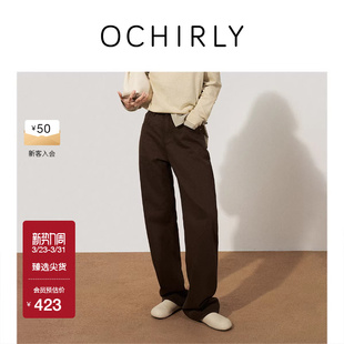 子女弯刀裤 裤 洗水休闲春夏 100%棉牛仔长裤 OCHIRLY欧时力