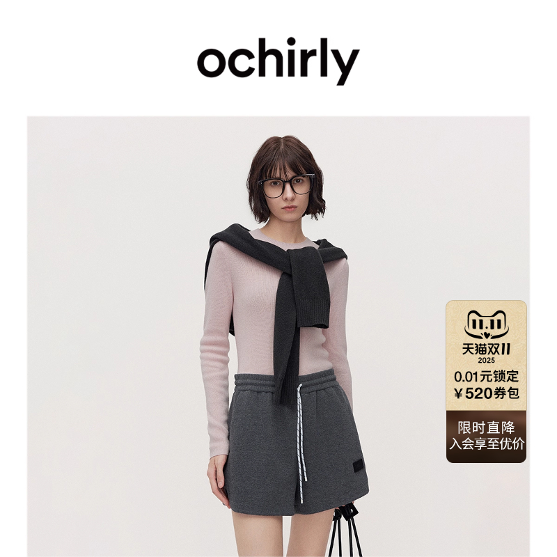 【可机洗100%羊绒衫】OCHIRLY欧时力毛衣针织上衣内搭高级秋冬