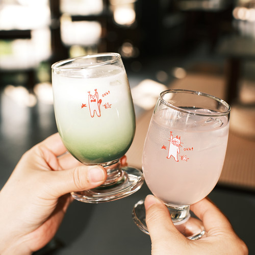 原创OKK小猫玻璃高脚杯酒杯