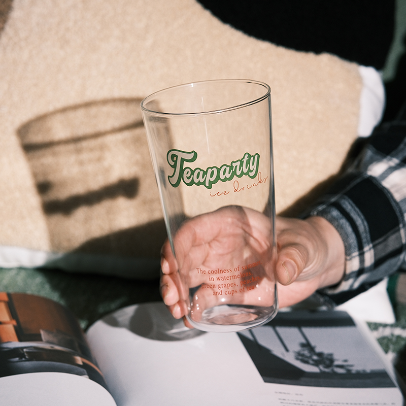 原创字母耐热玻璃杯咖啡杯果汁杯