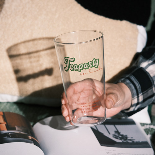 原创字母耐热玻璃杯咖啡杯果汁杯