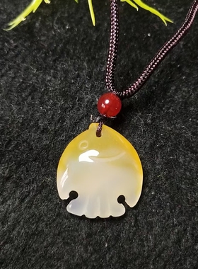 【翠玉吉祥】天然玉髓多宝鱼吊坠萌萌可爱的款式冰种玉髓小鱼项链