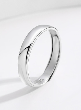 s925纯银男士戒指ins日韩潮冷淡风开口高级感单戒指环礼物送男友