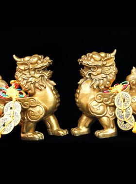 风水礼品客厅黄铜桌面摆件