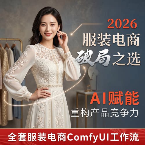 comfyui服装摄影工作流定制电商换装换模特换背景云端AI绘画软件
