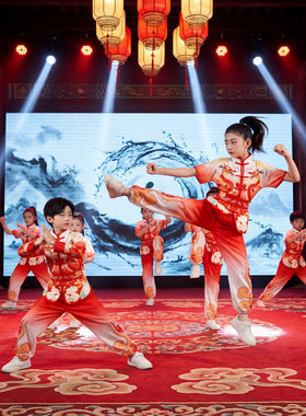 六一儿童武术国风表演出服幼儿表演服中小学生运动会划龙舟训练服