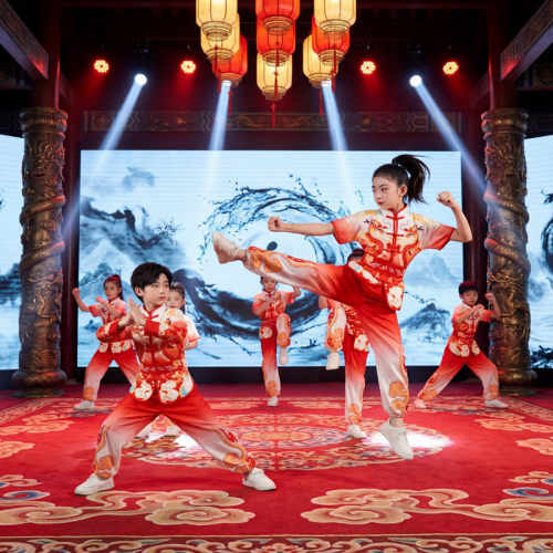 六一儿童武术国风表演出服幼儿表演服中小学生运动会划龙舟训练服