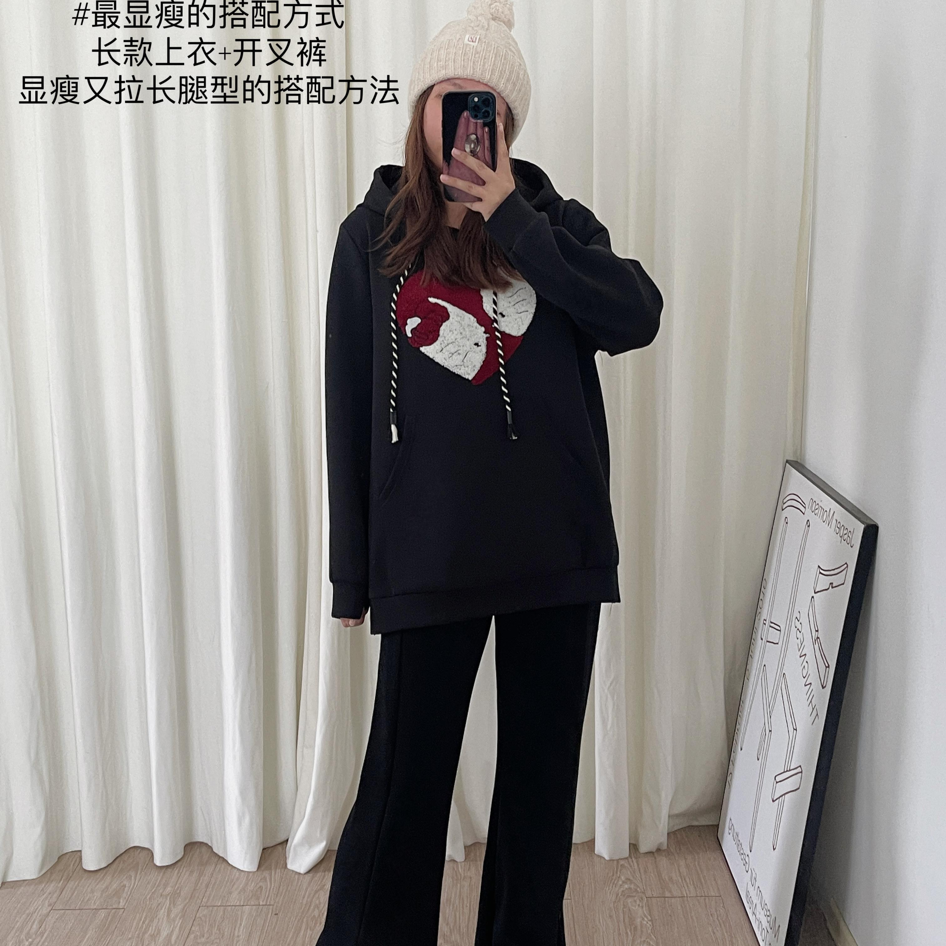 NYTSTUDIO微胖女瘦瘦裤3.0开衩裤通勤苹果型微喇加绒长裤胖mm显瘦