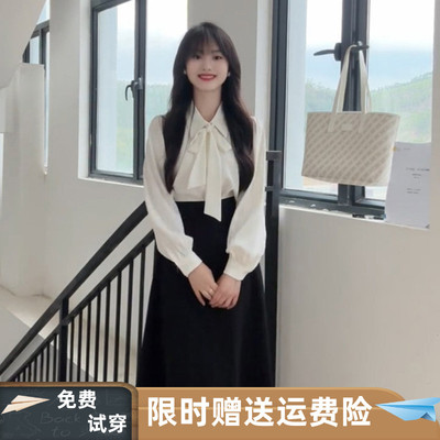 雪纺蝴蝶结白衬衫女秋装职业正装