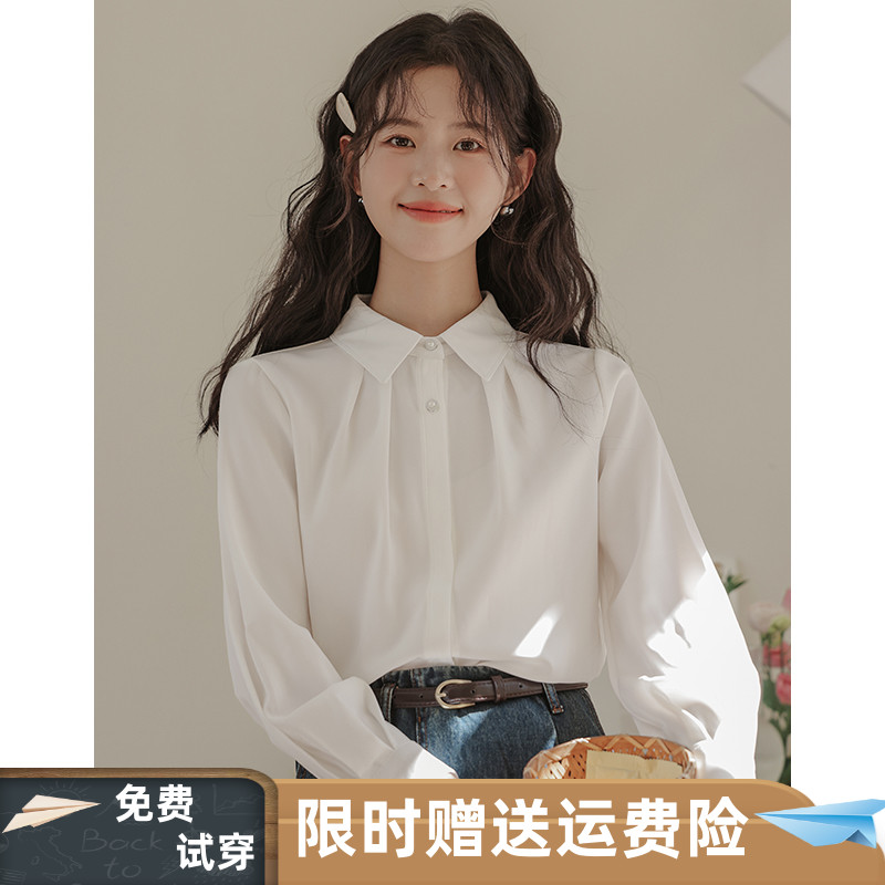 小个子白色衬衣女春秋季2025春秋