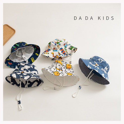 儿童帽子棉渔夫帽宽檐可爱洋气