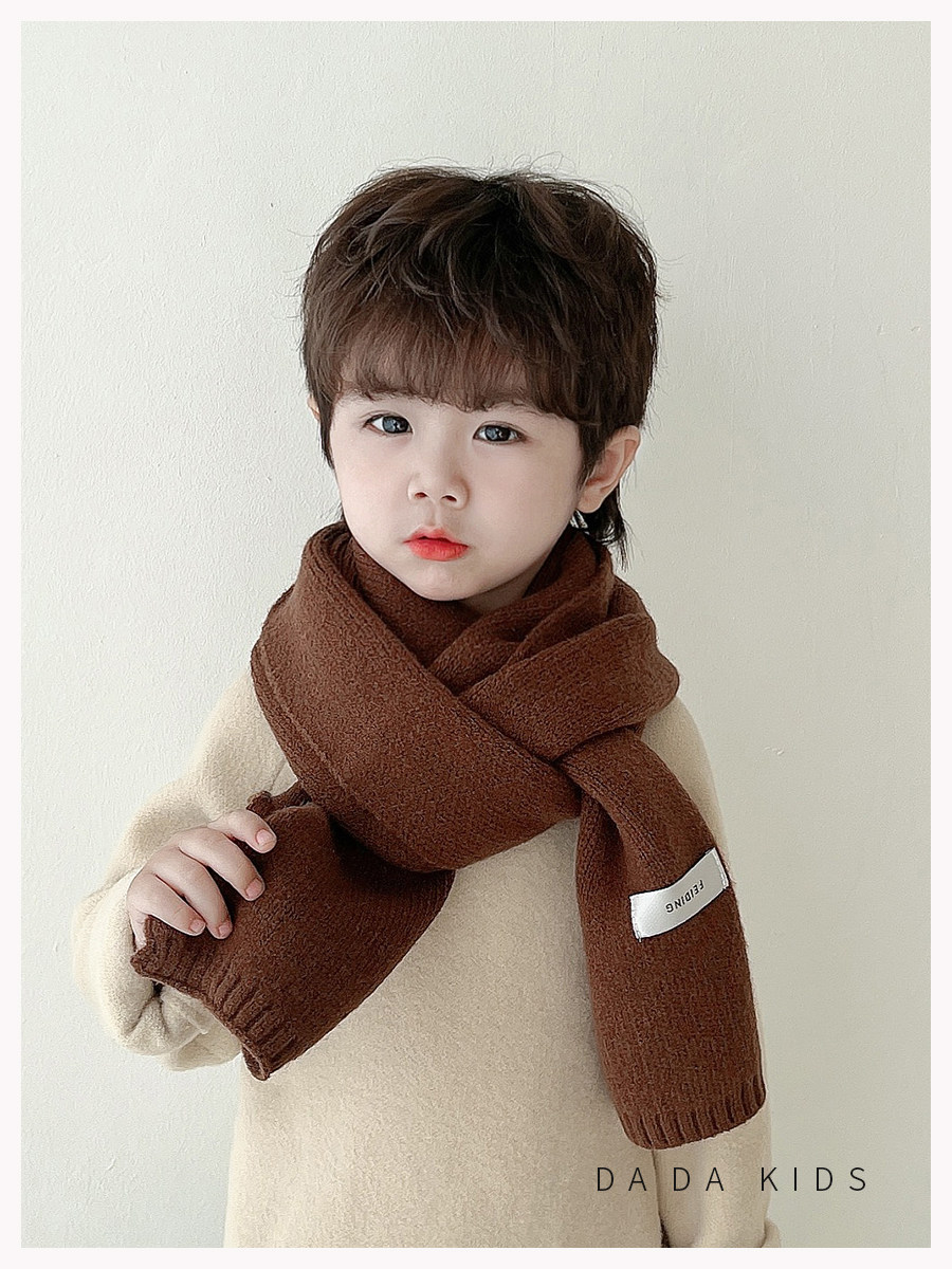 儿童围巾ins韩系秋冬男童羊绒保暖围脖女童纯色凹造型洋气大方巾,童装/婴儿装/亲子装,围巾,淘宝优惠券,粉丝福利购,淘宝优惠卷