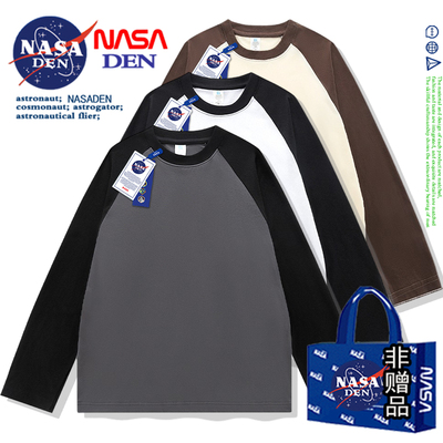 NASA联名纯棉插肩长袖T恤男女款
