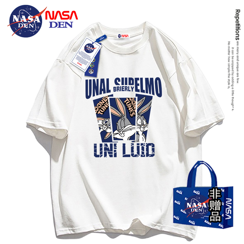 NASA联名重磅宽松可爱五分T恤男