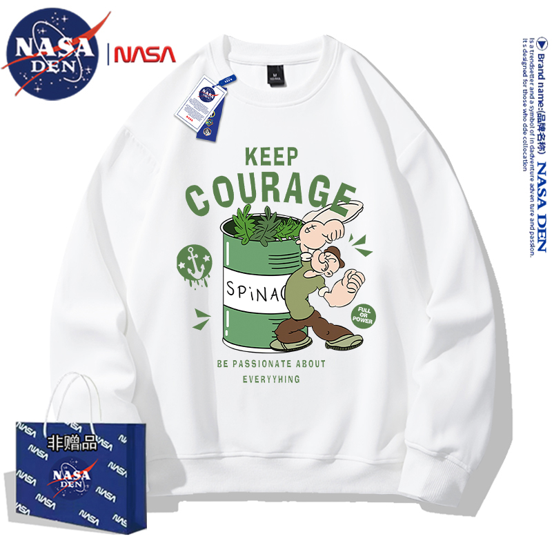 美式印花重磅长袖圆领卫衣男女款