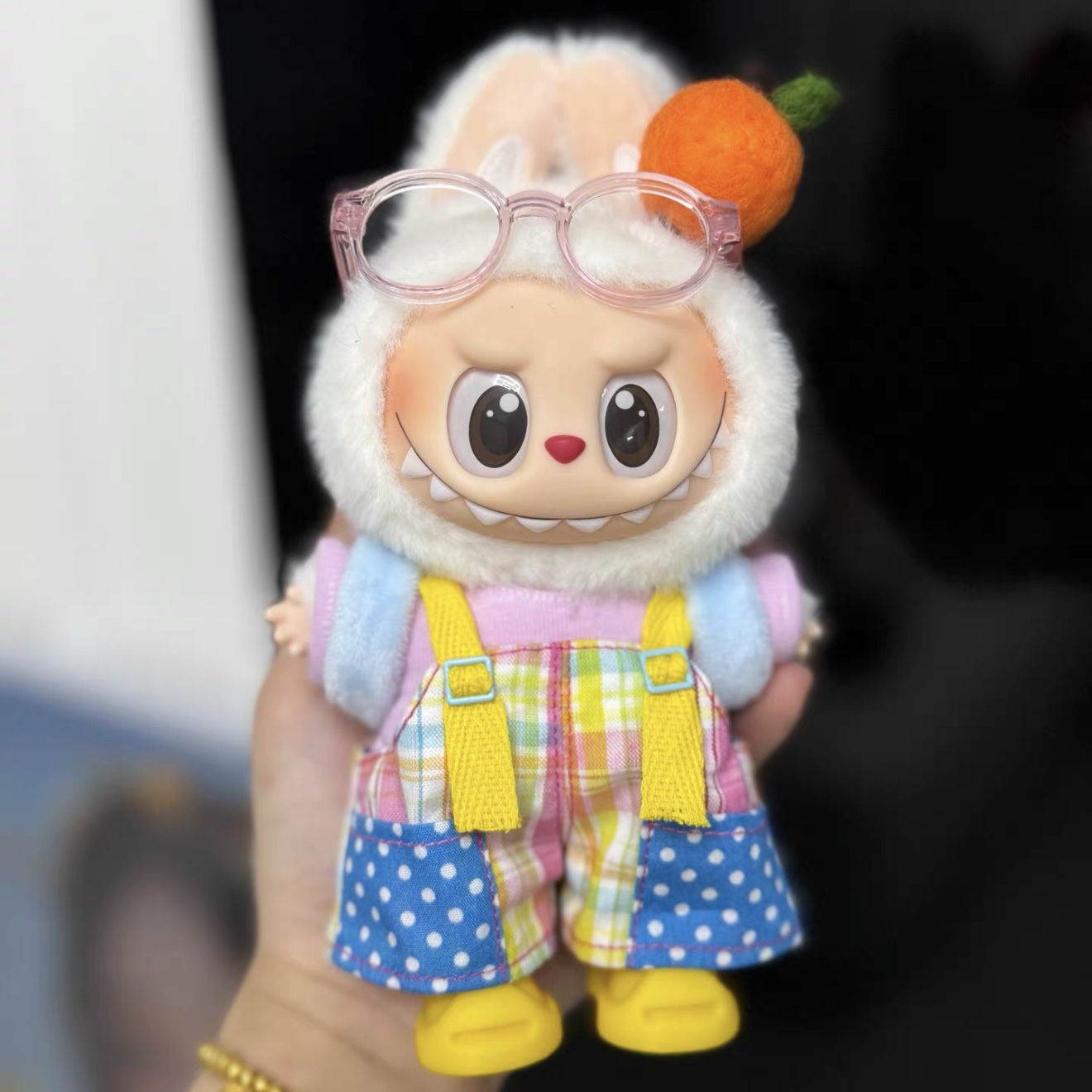 曲奇手作马卡龙衣服可爱labubu着替搪胶衣服挂件背带裤可爱娃衣