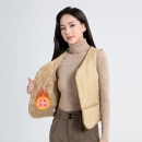 2025秋冬新款 加绒保暖背心内穿百搭V领贴身坎肩 羽绒棉马甲女短款