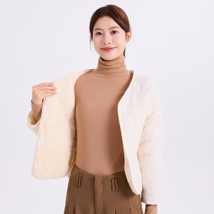2026秋冬季棉衣女保暖Ｖ领加绒加厚内胆百搭韩版修身短款棉服外套