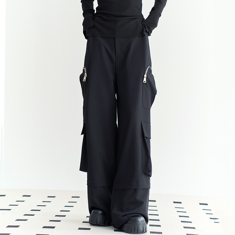 万有引力博物馆 大口袋工装裤女春秋款裤子宽松长裤直筒裤休闲裤,女装/女士精品,休闲裤,淘宝优惠券,粉丝福利购,淘宝优惠卷