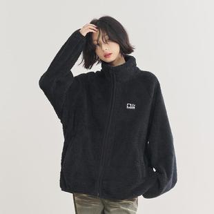 宽松毛绒上衣 2024新款 万有引力博物馆 羊羔毛纯色立领外套女秋季