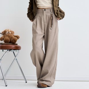 2025年新款 女秋季 宽松裤 子直筒裤 万有引力博物馆 长裤 纯色休闲裤