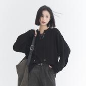 v领系带针织衫 女春季 2025年新款 万有引力博物馆 宽松长袖 T恤上衣