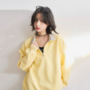 宽松上衣 2025新款 万有引力博物馆 格子拼接半拉链立领卫衣女秋季